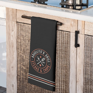 Abuelito's Grill Personalised Year Established Tea Towel
