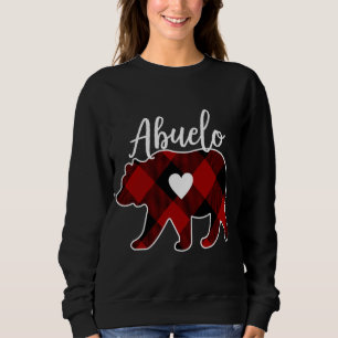 Abuelo Bear Christmas Buffalo Plaid Red White & Bl Sweatshirt