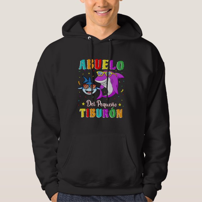 Abuelo del Pequeño Tiburón nieto cumpleaños tiburó Hoodie (Front)