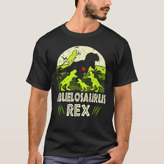 Abuelo Dinosaur T Rex Abuelosaurus 4 Kids Family M T-Shirt (Front)