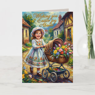 ABUELO ~ EASTER VINTAGE ART ~ Sweet child ~ Holiday Card