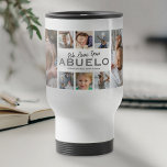 Abuelo Father's Day Photo Collage Travel Mug<br><div class="desc">Cute personalised grandfather photo travel coffee mug featuring 8 family pictures,  the words "we love you abuelo",  and the kids names.</div>