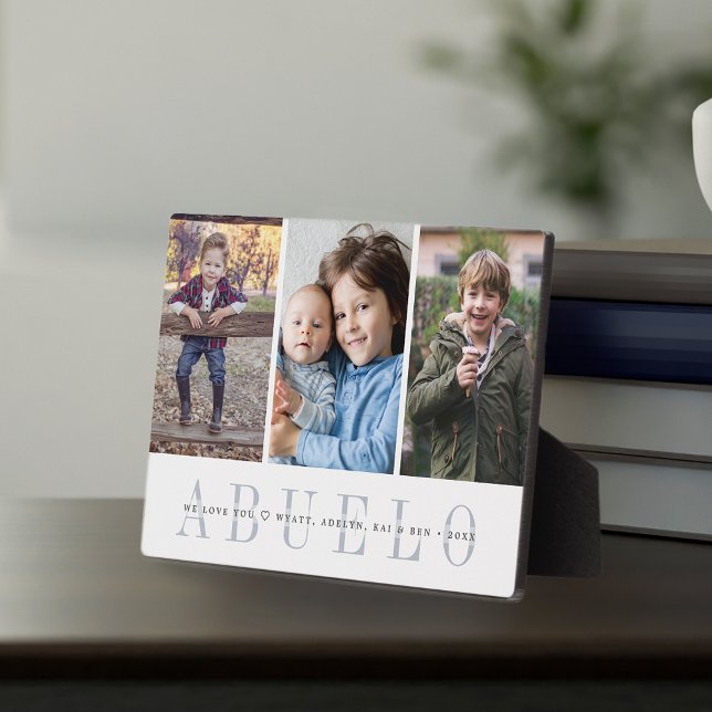 Abuelo | Grandchildren Photo Collage Plaque (Creator Uploaded)