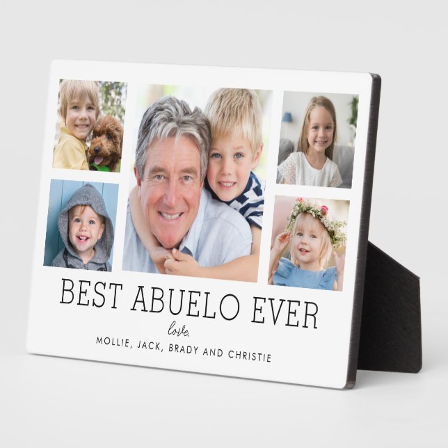 Abuelo Grandfather Grandchildren Photo Collage Plaque (Side)
