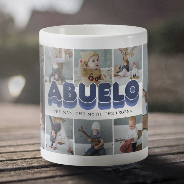 Abuelo Man Myth Legend Photo Collage Coffee Mug (Creator Uploaded)