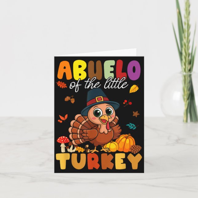 Abuelo Of The Little Turkey Thanksgiving Baby Show Card (Front)