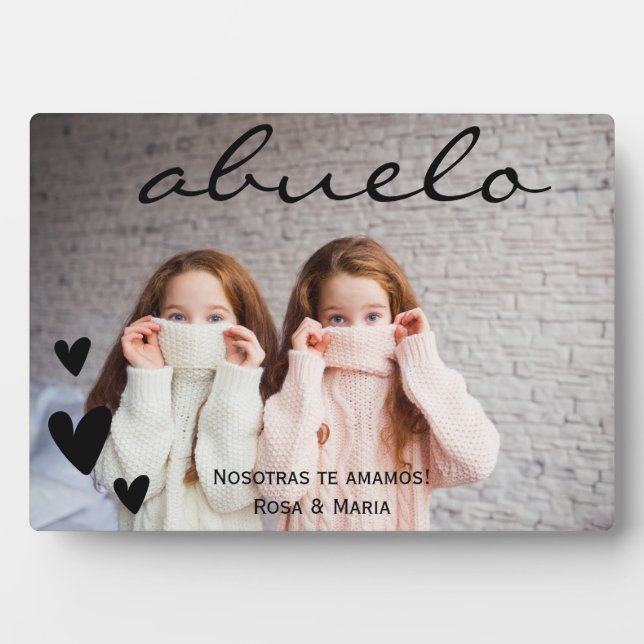 Abuelo We Love You Personalised Photo Plaque (Front)