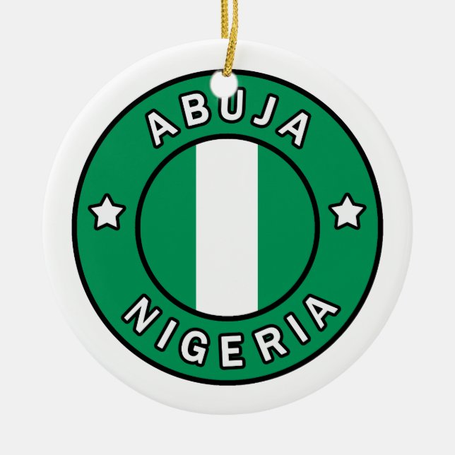 Abuja Nigeria Ceramic Tree Decoration (Front)
