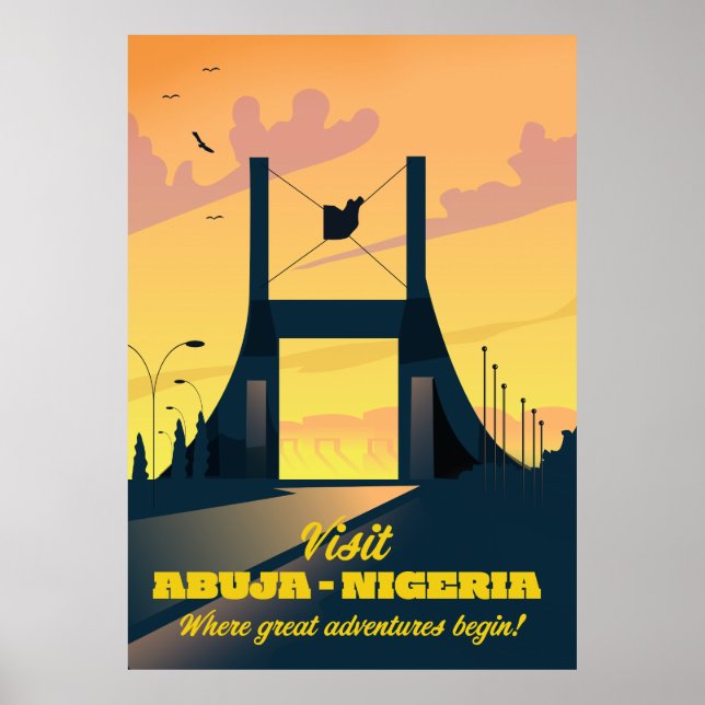 Abuja Nigeria City Gate Vintage travel poster (Front)