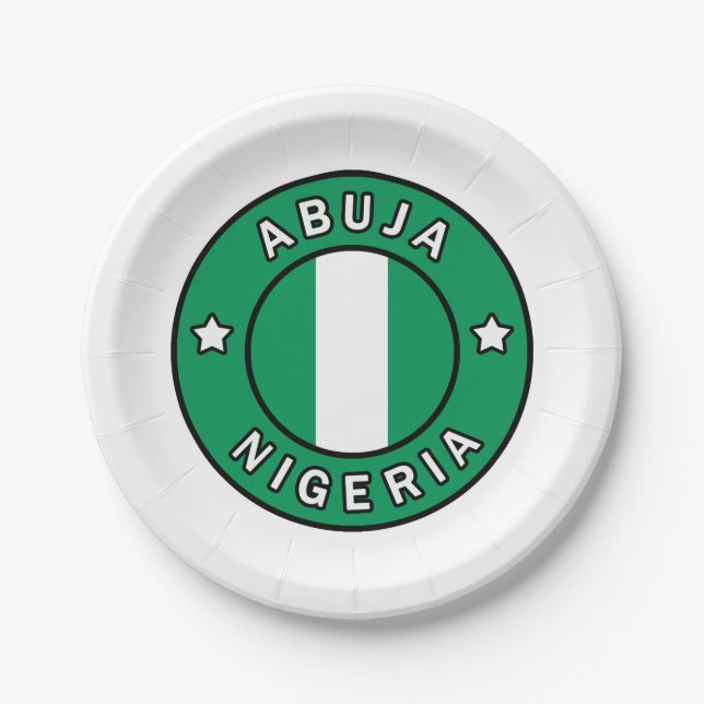 Abuja Nigeria Paper Plate (Front)