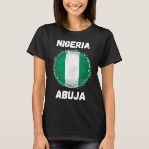 Abuja Nigeria Retro Vintage Sport Nigerian Flag So T-Shirt