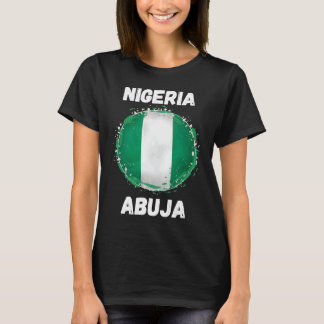 Abuja Nigeria Retro Vintage Sport Nigerian Flag So T-Shirt
