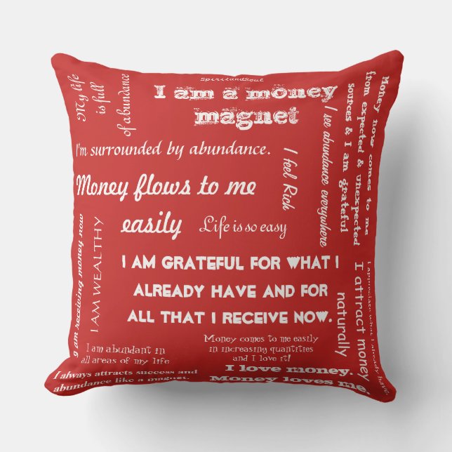 Abundance Affirmation Throw cusion Cushion (Front)