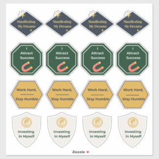 Abundance and Hustle Affirmation Sticker Sheet