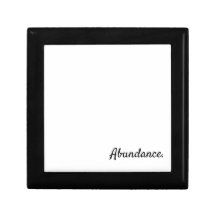 Abundance - Clean Black and White Script text Box