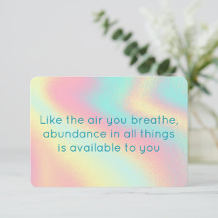 Abundance In All Things Abstract Affirmation Card