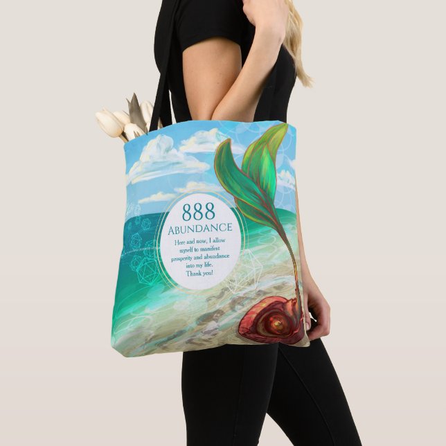 Abundance manifestation 888 angelic numbers tote bag (Close Up)