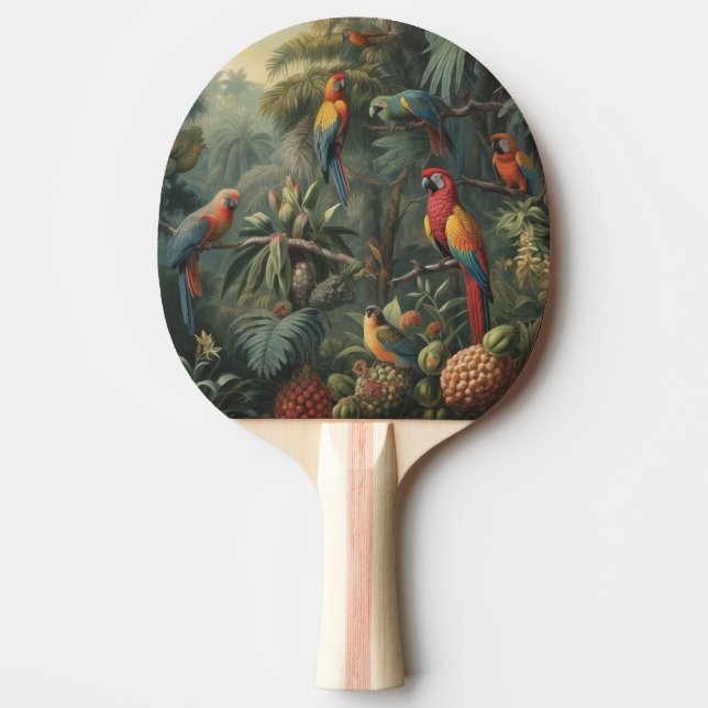 Abundant Aviary Scarlet Macaw and Pineapple Ping Pong Paddle (Front)