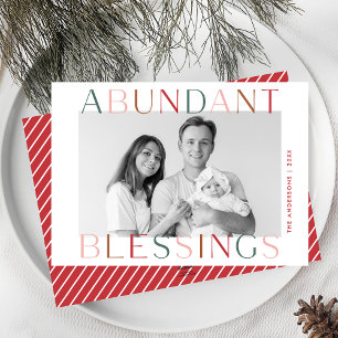 Abundant Blessings Colorful Photo Holiday Card