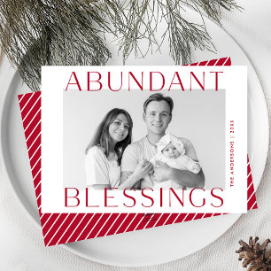 Abundant Blessings Cranberry Photo Holiday Card