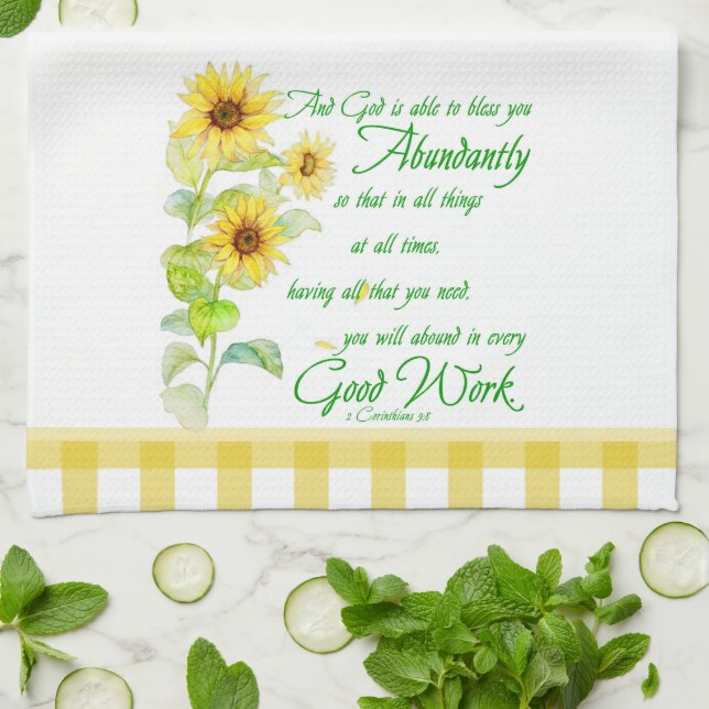 Abundant blessings tea towel (Folded)