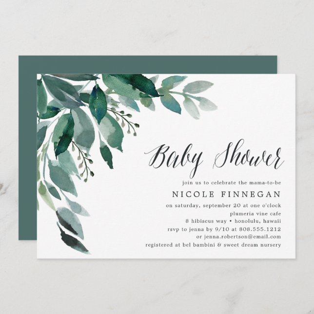 Abundant Foliage | Baby Shower Invitation (Front/Back)