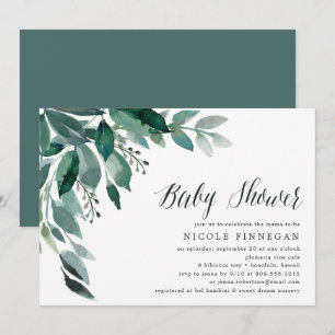 Abundant Foliage Baby Shower Invitation