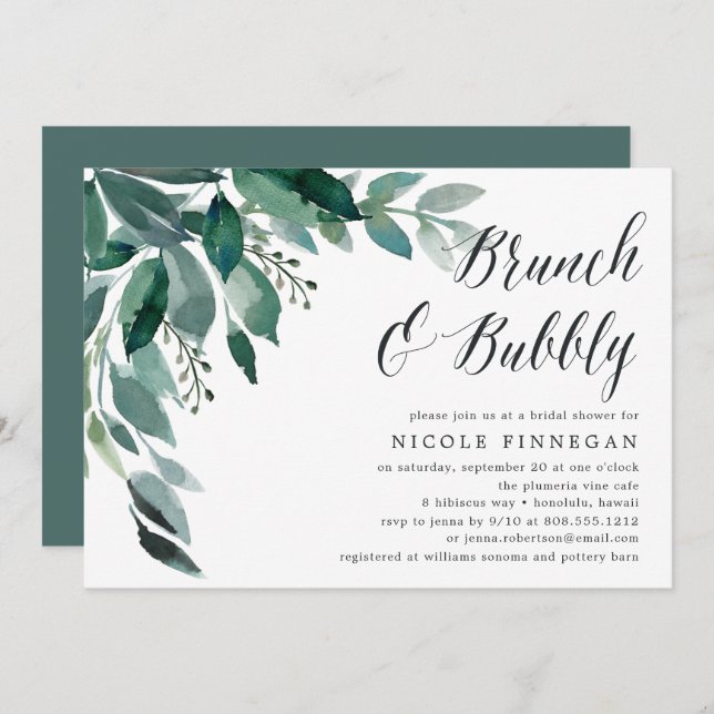 Abundant Foliage | Brunch & Bubbly Invitation (Front/Back)