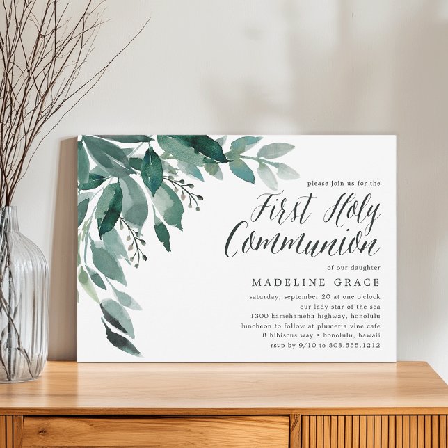 Abundant Foliage | First Holy Communion Invitation (Creator Uploaded)