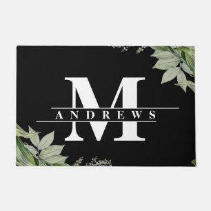 Abundant Foliage Monogram  Doormat