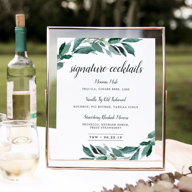 Abundant Foliage Signature Cocktail Menu Sign (Creator Uploaded)