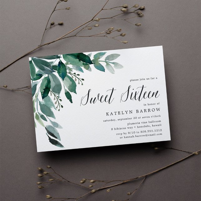 Abundant Foliage | Sweet Sixteen Invitation (Creator Uploaded)