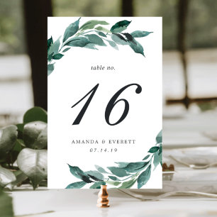 Abundant Foliage Table Number Card