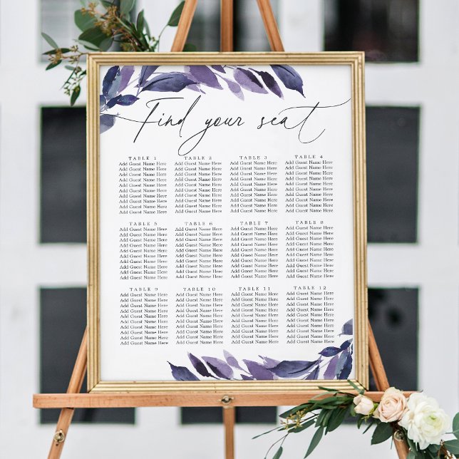 Abundant Foliage Violet Botanical Seating Chart (Creator Uploaded)