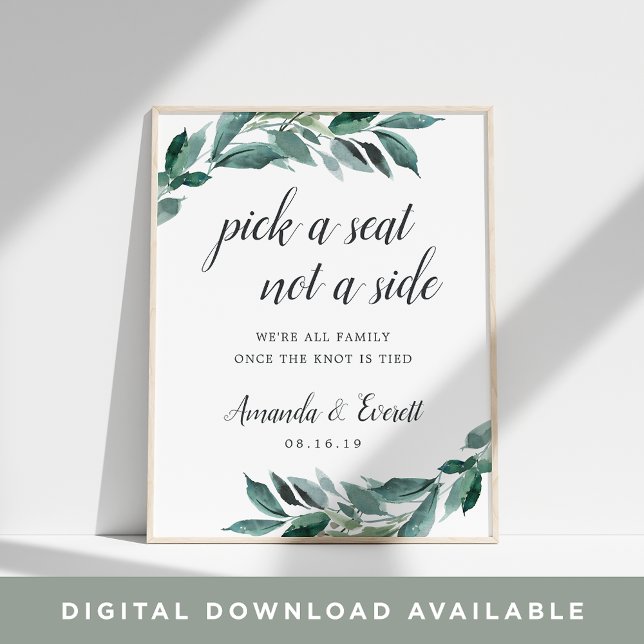 Abundant Foliage Wedding Ceremony Seating Poster (Creator Uploaded)