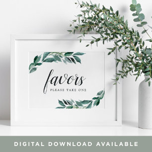 Abundant Foliage Wedding Favour Sign