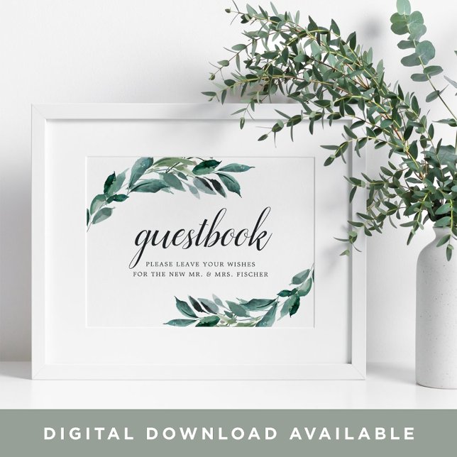 Abundant Foliage Wedding Guestbook Sign (Creator Uploaded)