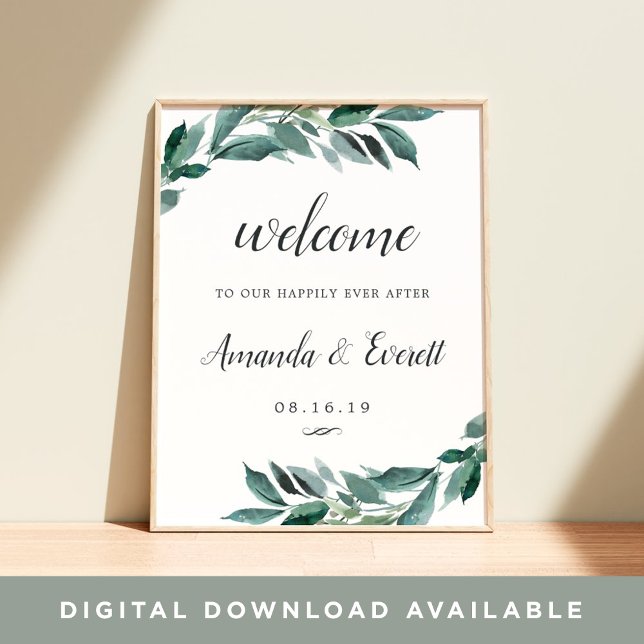 Abundant Foliage Wedding Welcome Poster (Creator Uploaded)