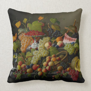 Abundant Fruit, 1858 (oil on canvas) Cushion