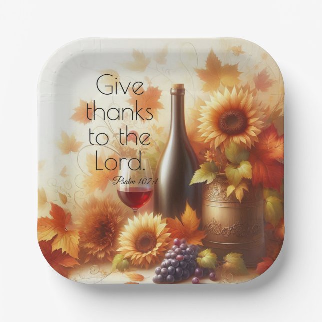 Abundant Grace & Autumn Glory Paper Plate (Front)