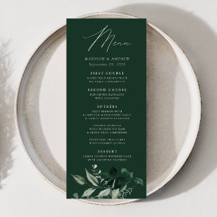 Abundant Greenery Dinner Wedding Menu
