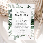 Abundant Greenery Frame Wedding Invitation<br><div class="desc">Elegant wedding invitations featuring your wedding details nestled in a rectangular frame surrounded by eucalyptus,  ferns,  and other rich greenery. The modern botanical wedding invitations reverse to a solid dark green background. Designed to coordinate with our Abundant Greenery wedding collection.</div>