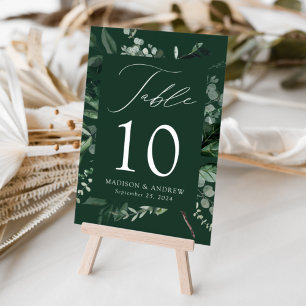 Abundant Greenery Personalised Wedding Table Number