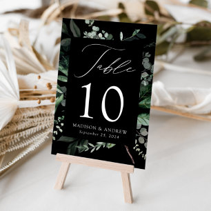 Abundant Greenery Personalised Wedding Table Number
