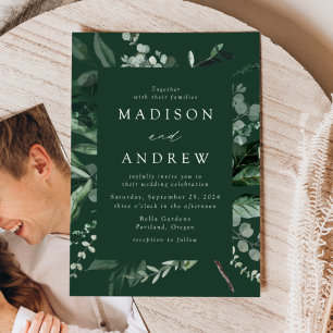 Abundant Greenery Photo Wedding Invitation