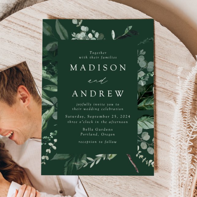 Abundant Greenery Photo Wedding Invitation (Creator Uploaded)