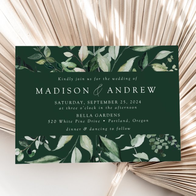 Abundant Greenery Wedding Invitation (Creator Uploaded)