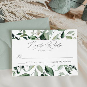 Abundant Greenery Wedding RSVP Card