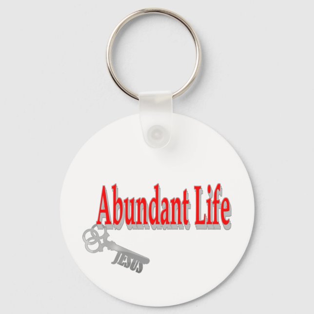 Abundant Life: The Key - v1 (John 10:10) Key Ring (Front)