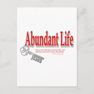 Abundant Life: The Key - v1 (John 10:10) Postcard